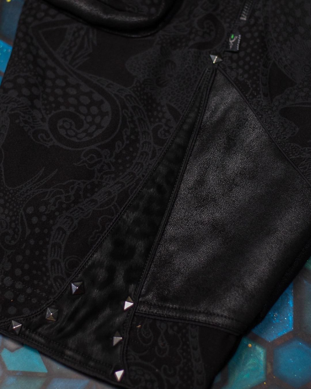 Flying Short Men / TR Fake Leather Patches - BLAK DRAGONS Leopard